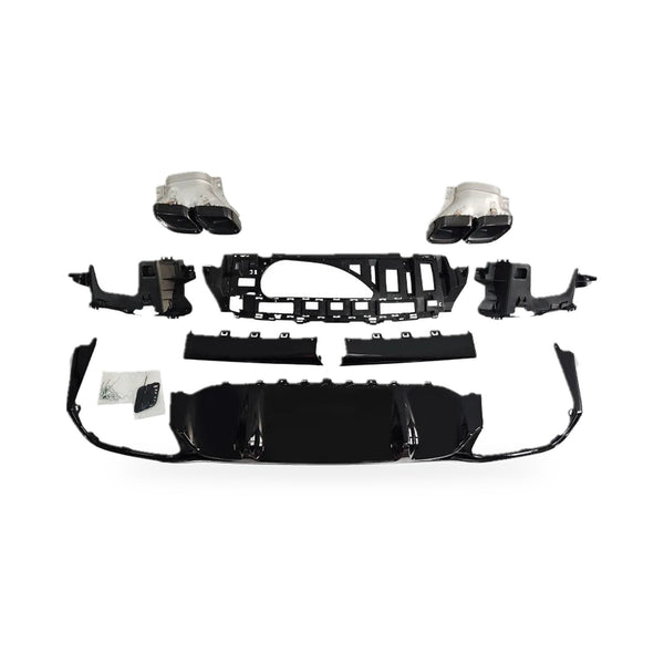 Rear Diffuser with Tips – Mercedes E-Class W213 Sedan, Base Bumper (2021–23)